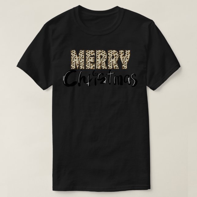 Leopard christmas-tecken t shirt (Design framsida)