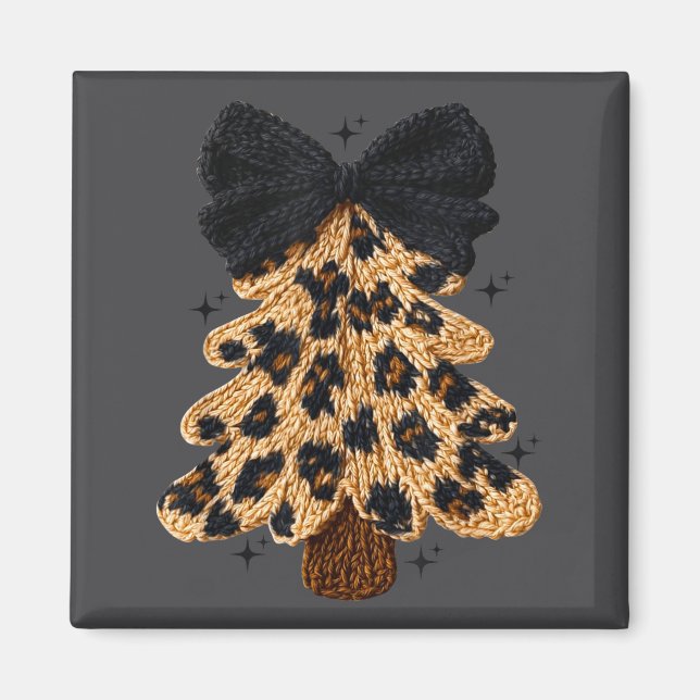 Leopard Christmas Tree,christmas Coquette Bow Yarn Magnet (Framsidan)