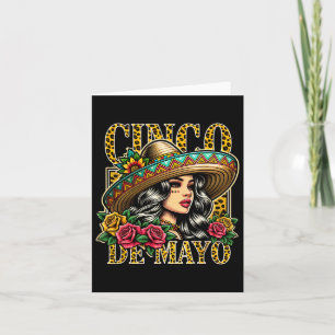 Leopard Cinco De Mayo Girl Mexican Fiesta 5 maj Kort