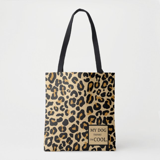 Leopard Classic Modern Cheetah Trendig Hund Anpass Tygkasse (Framsida)