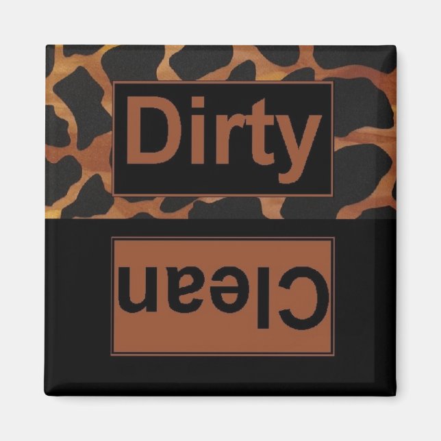 Leopard Clean Dirty Dishwasher Magnet (Framsidan)