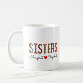Leopard Colorful Sisters Mugg - Custom Names Gift 
