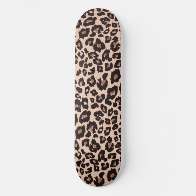 Leopard Cool Estetik Mini Skateboard Bräda 18,5 Cm (Framsida)