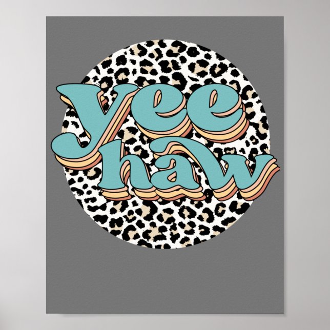 Leopard Cowboy Yehaw håller Westerna hästar Poster (Framsidan)