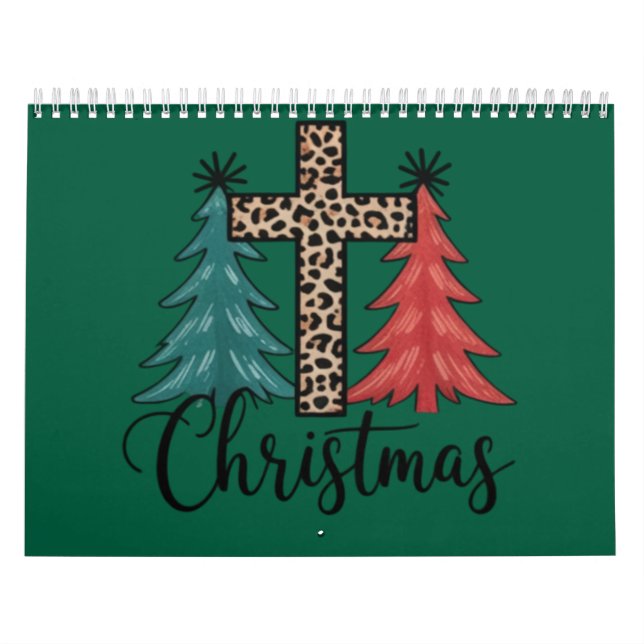 Leopard Cross Julträd Kristna  Kalender (Omslag)