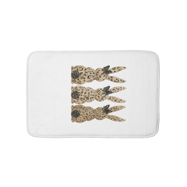 Leopard Cute Bunny Bow Funny Christian Easter Day  Badrumsmatta (Framsidan)