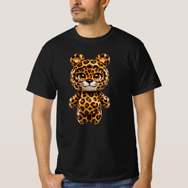 Leopard Cute Kawaii Toy Animal Design T Shirt (Framsida)