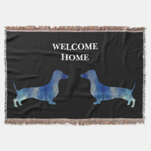 Leopard dachshund filt