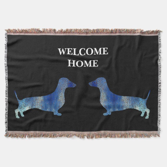 Leopard dachshund filt (Framsidan)