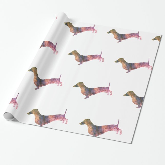 Leopard dachshund presentpapper (Utrullad)