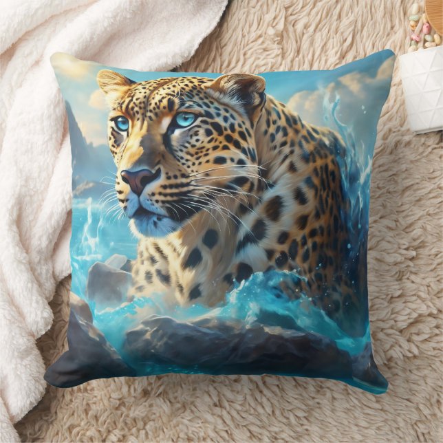 Leopard Dekorativ kudde (Filt)