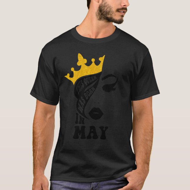 Leopard den här drottningen föddes i maj Grattis p T Shirt (Framsida)