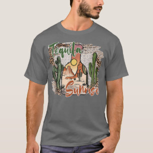 Leopard Desert Cactus Tequila Sunrise Western Coun T Shirt