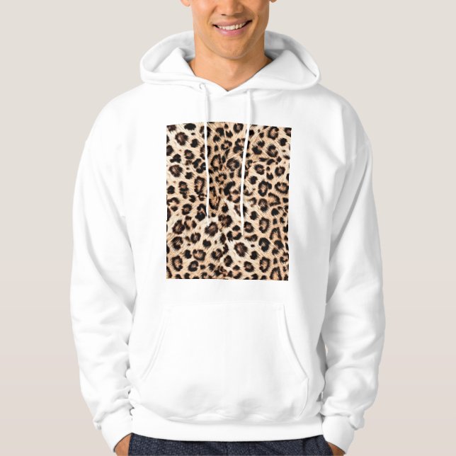 Leopard Design Mönster: Vild Elegance. Hoodie (Framsida)
