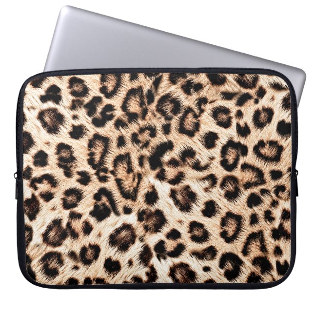 Leopard Design Mönster: Vild Elegance. Laptop Fodral (Framsidan)