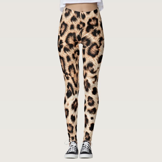 Leopard Design Mönster: Vild Elegance. Leggings (Framsida)