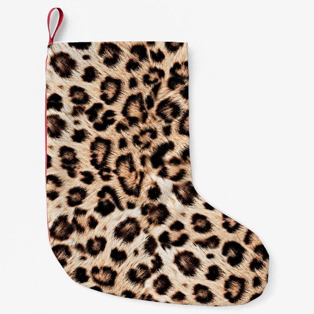 Leopard Design Mönster: Vild Elegance. Liten Julstrumpa (Framsidan)