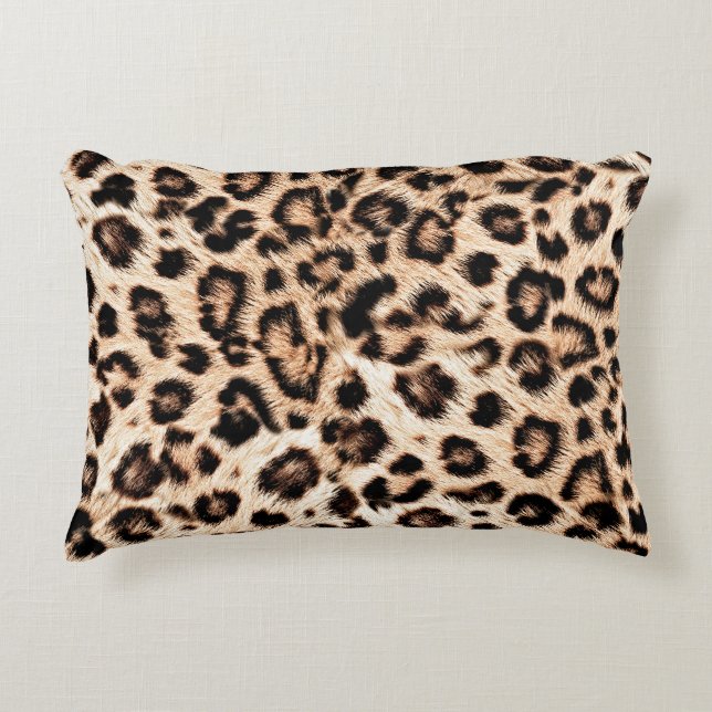 Leopard Design Mönster: Vild Elegance. Prydnadskudde (Framsidan)
