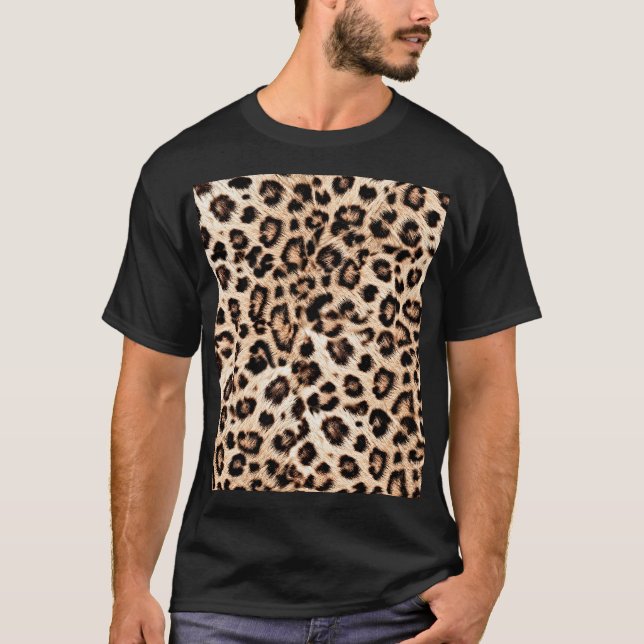 Leopard Design Mönster: Vild Elegance. T Shirt (Framsida)