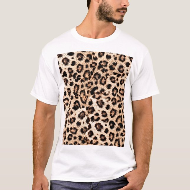 Leopard Design Mönster: Vild Elegance. T Shirt (Framsida)