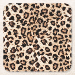 Leopard Design Mönster: Vild Elegance. Underlägg Papper Kvadrat
