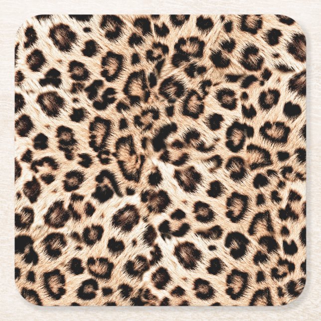 Leopard Design Mönster: Vild Elegance. Underlägg Papper Kvadrat (Framsidan)