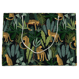 Leopard Djungel Skog Illustration Sömlös