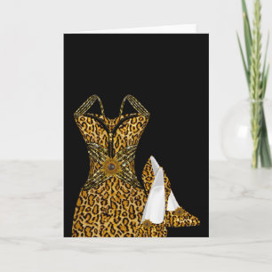 Leopard Djur Höga klackar Skor Klänning Kort