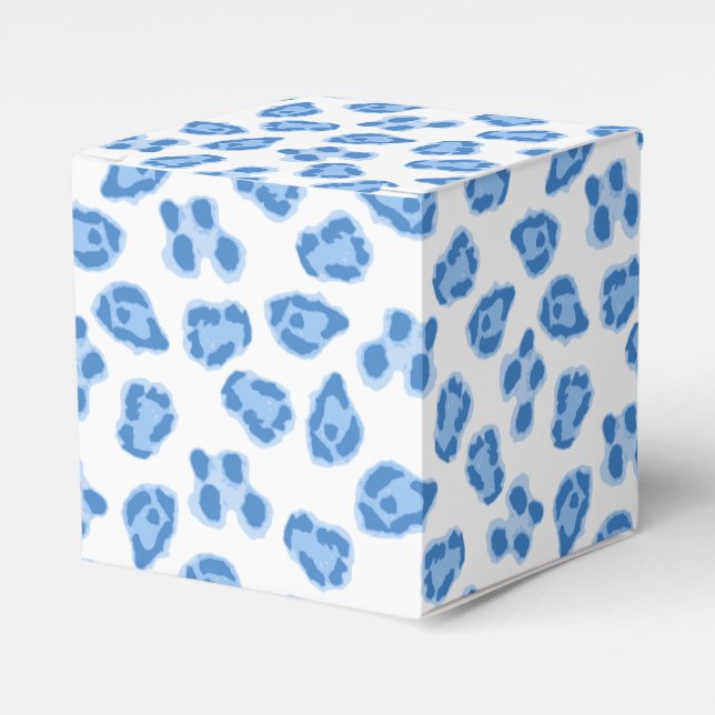 Leopard Dot i Blått Porslin Presentaskar (Framsidan Sidan)