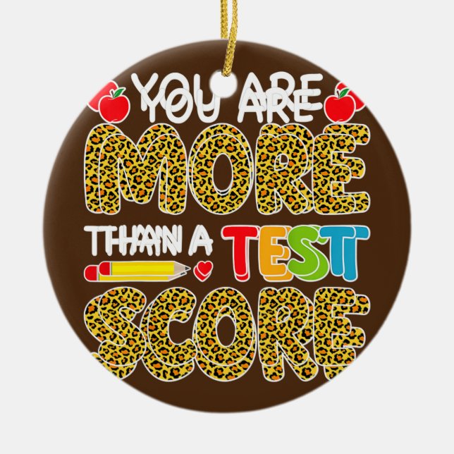 Leopard du är mer än en testtestdag julgransprydnad keramik (Framsidan)