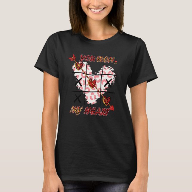 Leopard du vill ha mitt hjärta Tic Tac Toe Valenti T Shirt (Framsida)