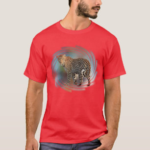 Leopard Elegant Modern Red Färg Template Basic T Shirt