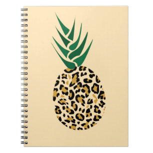 Leopard eller ananas? Lustigt illusion bild Anteckningsbok