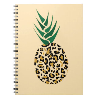 Leopard eller ananas? Lustigt illusion bild Anteckningsbok