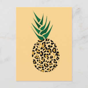 Leopard eller ananas? Lustigt illusion bild Vykort