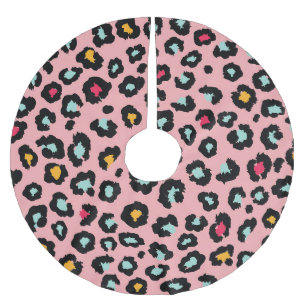 Leopard Exotic: Färg, sömlös Roligt. Julgransmatta Borstad Polyester
