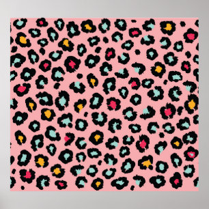 Leopard Exotic: Färg, sömlös Roligt. Poster