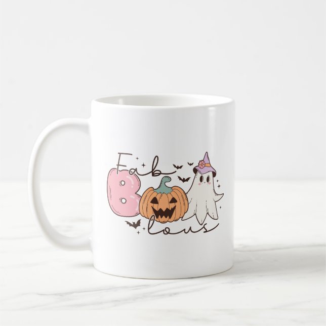 Leopard Fab Boo Lous Halloween Kaffemugg (Vänster)