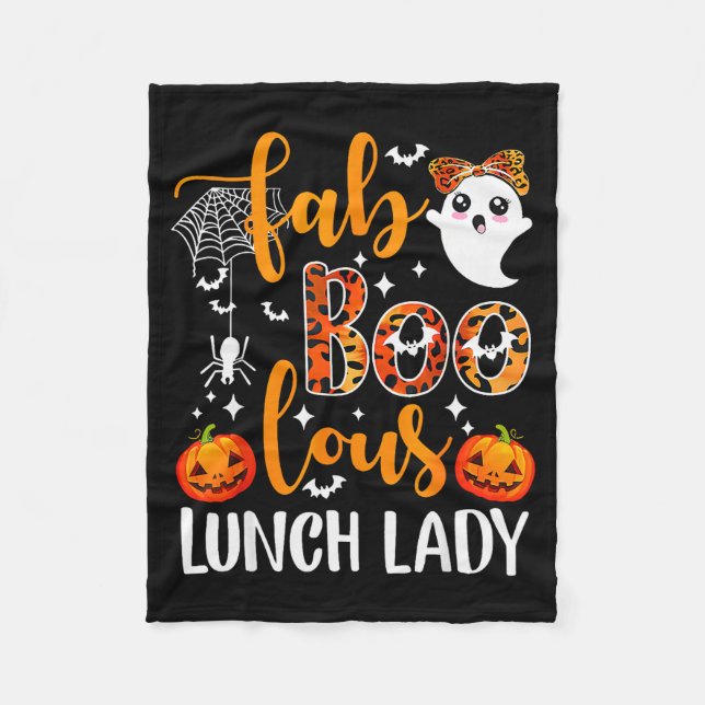 Leopard Fab Boo Lous Lunch Lady Matching Group Tee Fleecefilt (Framsidan)