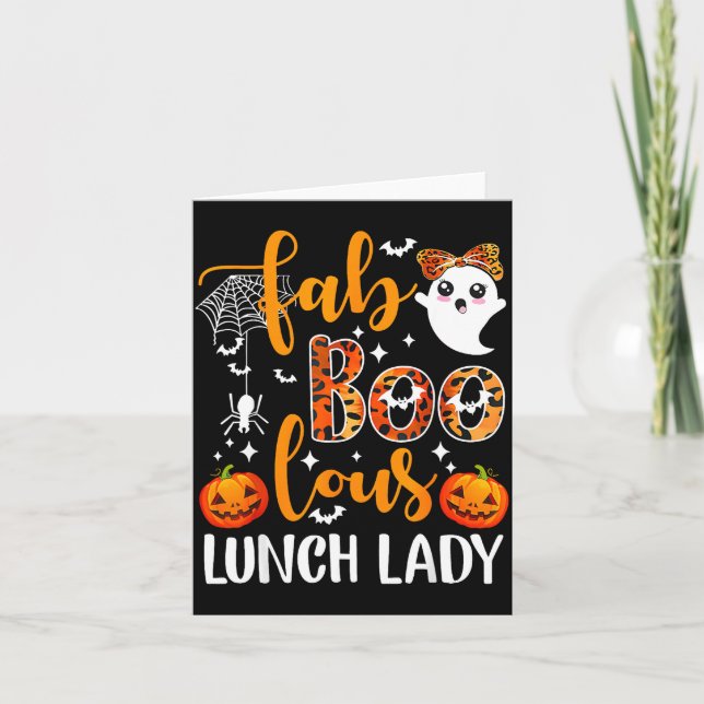 Leopard Fab Boo Lous Lunch Lady Matching Group Tee Kort (Framsida)