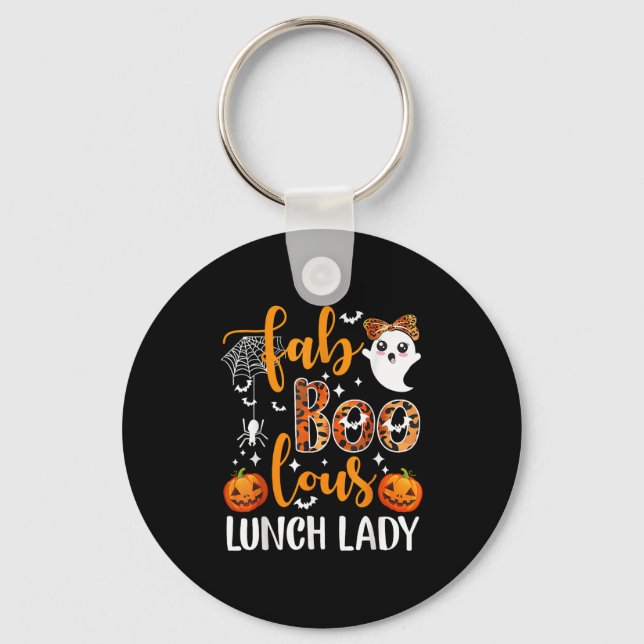 Leopard Fab Boo Lous Lunch Lady Matching Group Tee Nyckelring (Framsida)