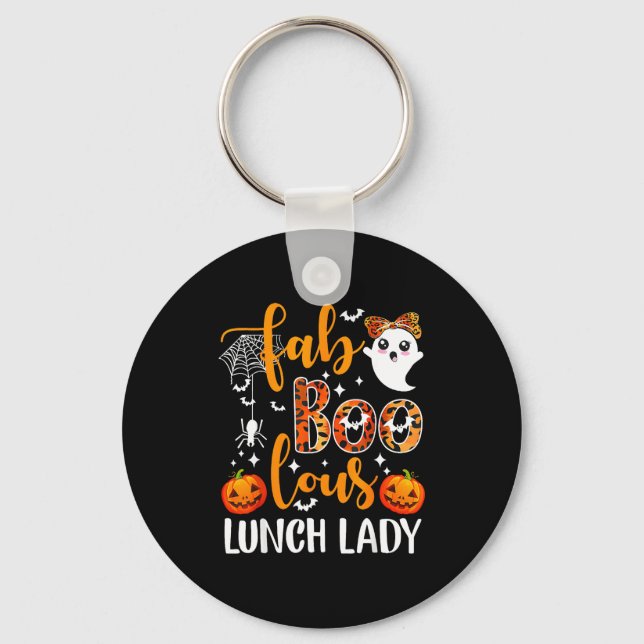 Leopard Fab Boo Lous Lunch Lady Matching Group Tee Nyckelring (Framsida)