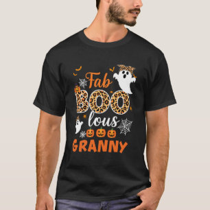 Leopard Fab Boo Lous Mormor Spooky Halloween Kosty T Shirt