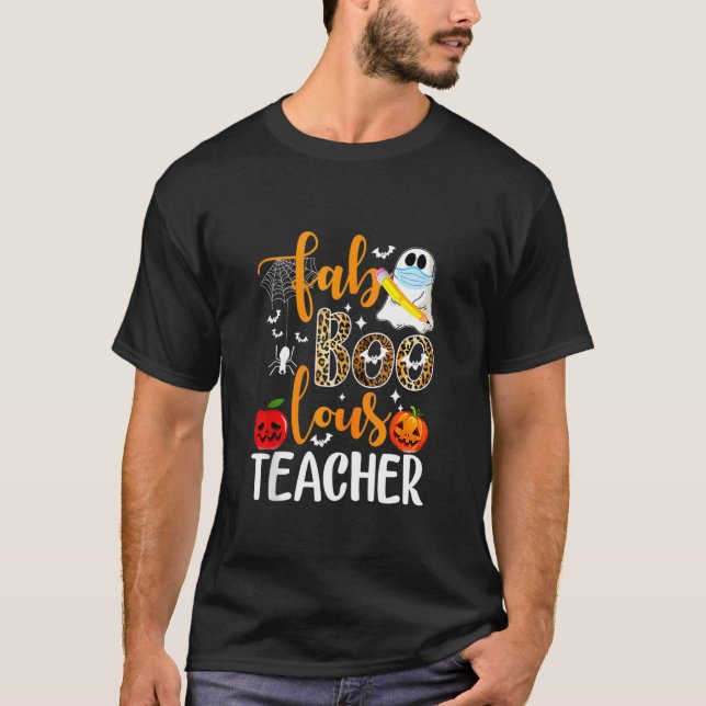 Leopard Fab Boo Lous Teacher Funny Teacher with Pe T Shirt (Framsida)