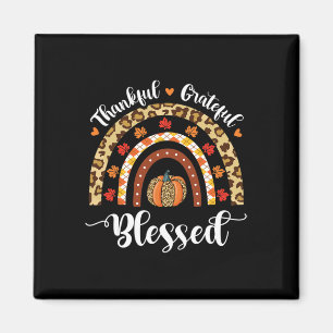 Leopard Fall Rainbow - tacksamt tacksamt välsignat Magnet