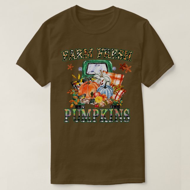 Leopard Farm Fresh Pumpkins, Happy halloween Pumpk T Shirt (Design framsida)
