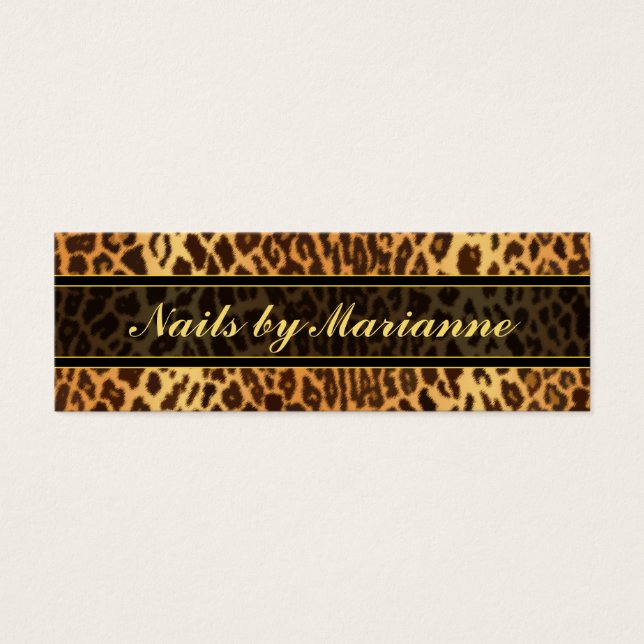 Leopard Faux Animal Print Litet Visitkort (Framsidan)