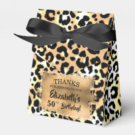 Leopard Faux Foil Favor Box Presentaskar