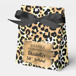 Leopard Faux Foil Favor Box Presentaskar