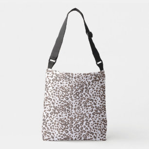 Leopard faux päls axelväska